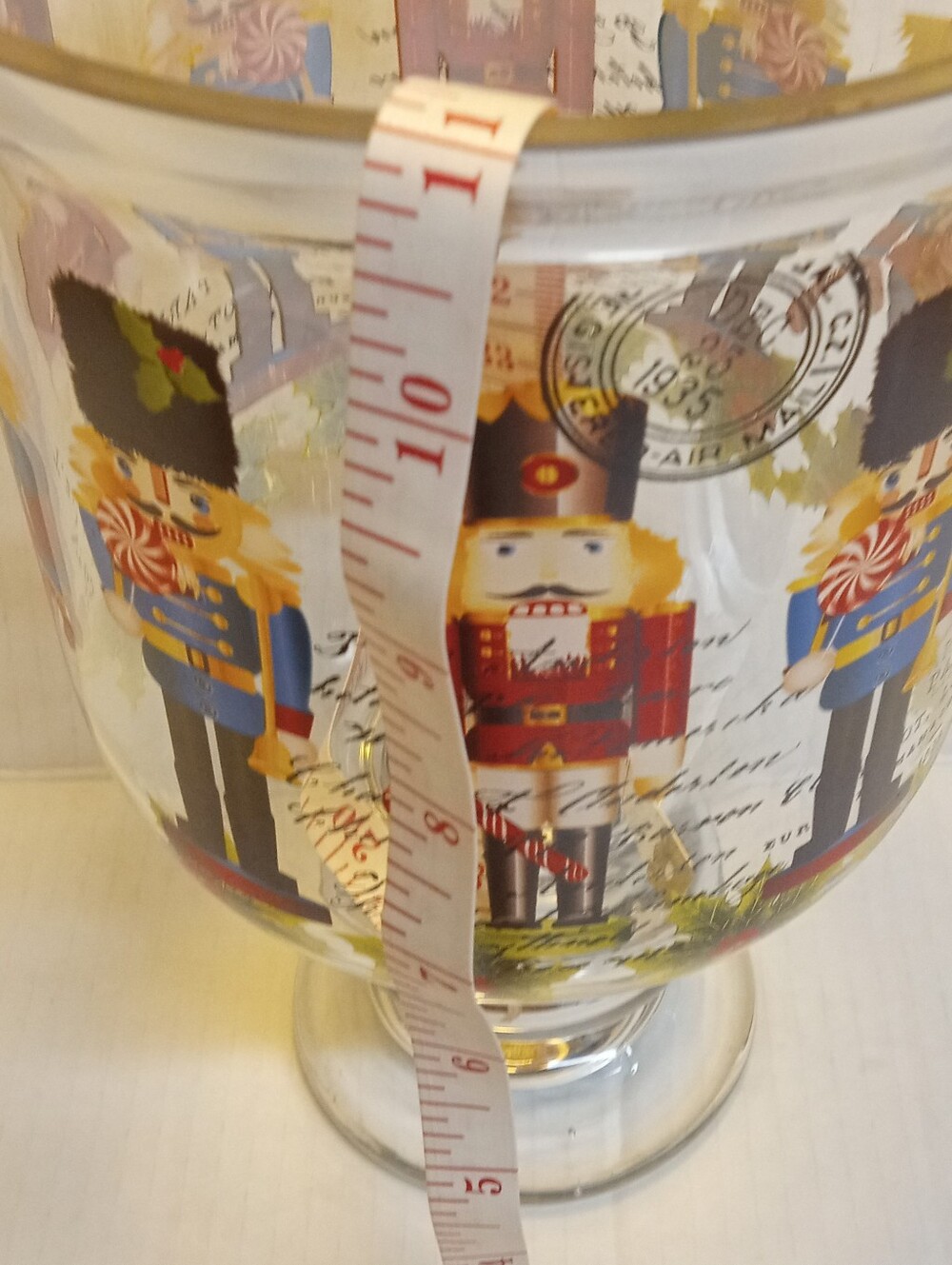 Artisan Nutcracker Suit Hurricane Glass Vase Michael Design Works Rare HTF - Picture 2 of 8